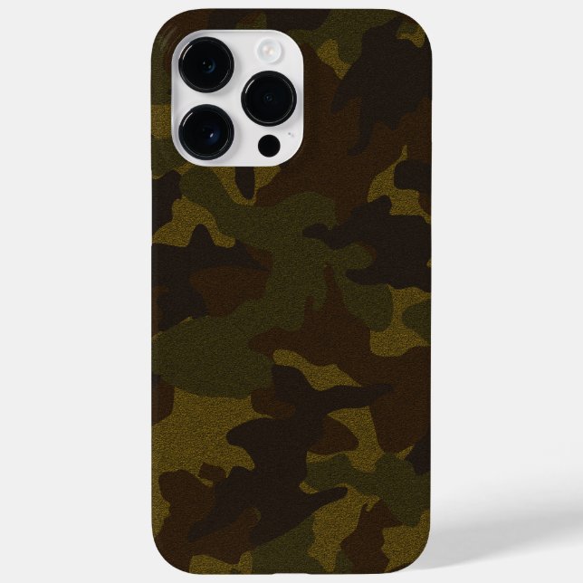 Faux Cloth Brown & Green Camo Background Military Case-Mate iPhone Case (Back)