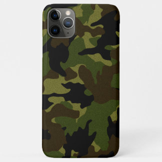 Faux Cloth Green Camo Military Camouflage Pattern iPhone 11 Pro Max Case