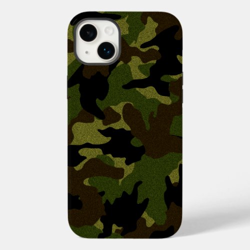 Faux Cloth Green Camo Pattern Military Background Case_Mate iPhone 14 Plus Case