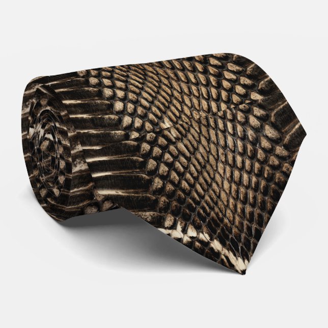 Faux Cobra Snake Skin Neck Tie (Rolled)