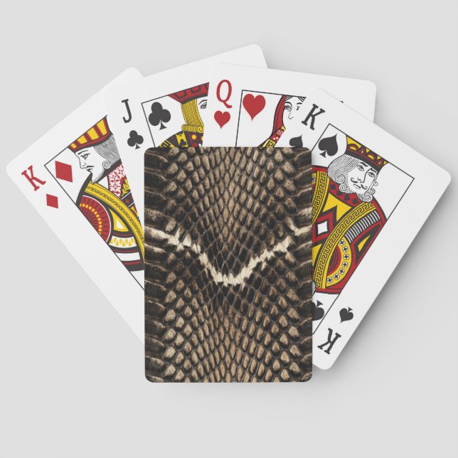 Faux Cobra Snakeskin  Poker Cards (Back)