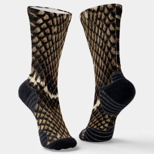 Faux Cobra Snakeskin  Socks