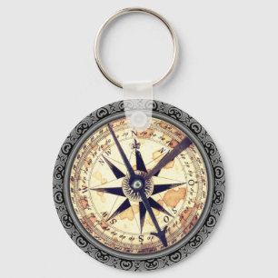 Faux compass keychain