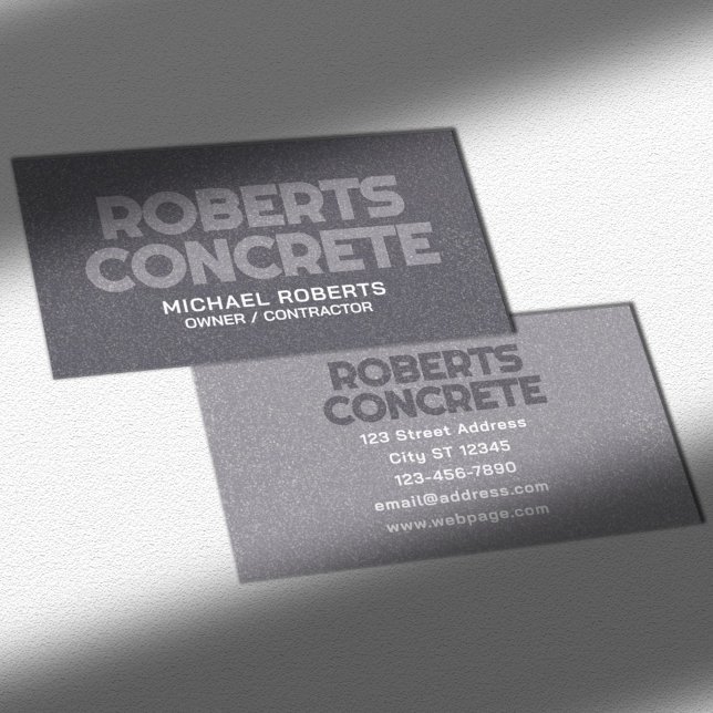 Faux concrete texture surface bold Business Card (Creator Uploaded)