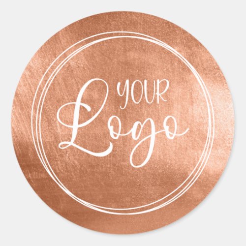 Faux Copper Brown Foil for Your Logo Classic Round Sticker