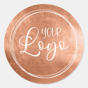 Faux Copper Brown Foil for Your Logo Classic Round Sticker