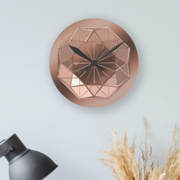 Faux Copper Color Octagon Round Wall Clock by mothersdaisy at Zazzle