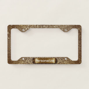 Faux Copper Glitter  License Plate Frame