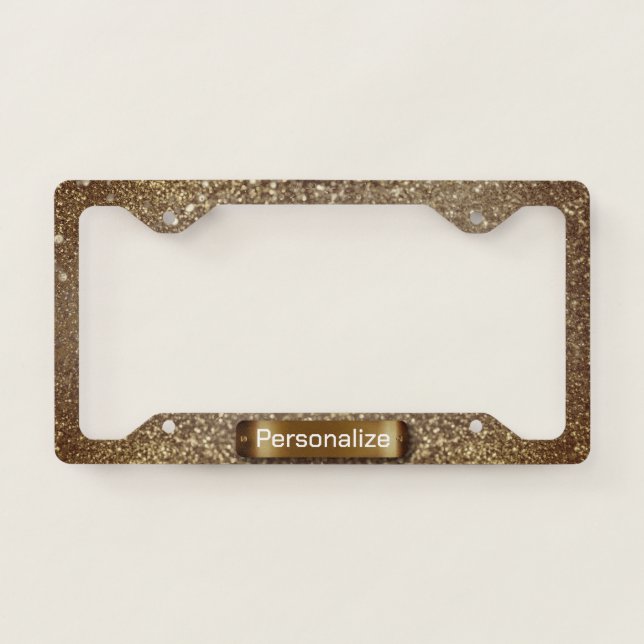 Faux Copper Glitter  License Plate Frame (Front)