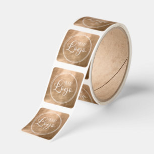 Faux Copper Gold Foil Logo Square Sticker