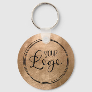 Faux Copper Gold Foil Your Logo Keychain