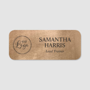 Faux Copper Gold Foil Your Logo Name Tag