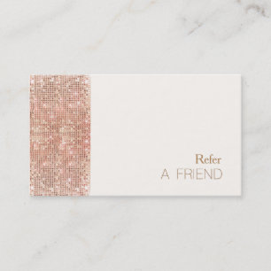FAUX Copper Sequin Salon Referral Customer Loyalty Card