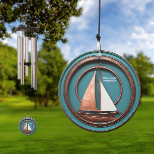 Faux Copper & Turquoise Sailboat Customizable Wind Chime