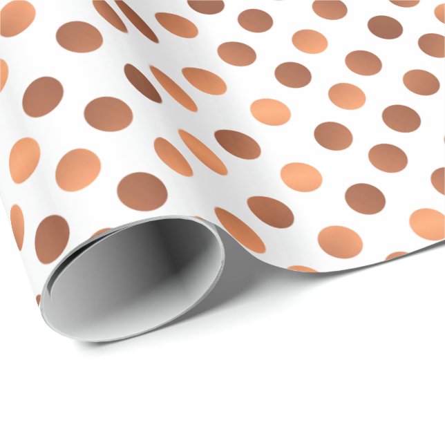 Faux coppery dots with custom background color wrapping paper (Roll Corner)