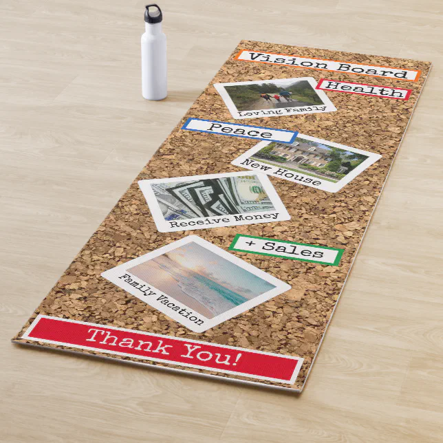 Faux Cork Custom Photo Collage Vision Board Mat | Zazzle