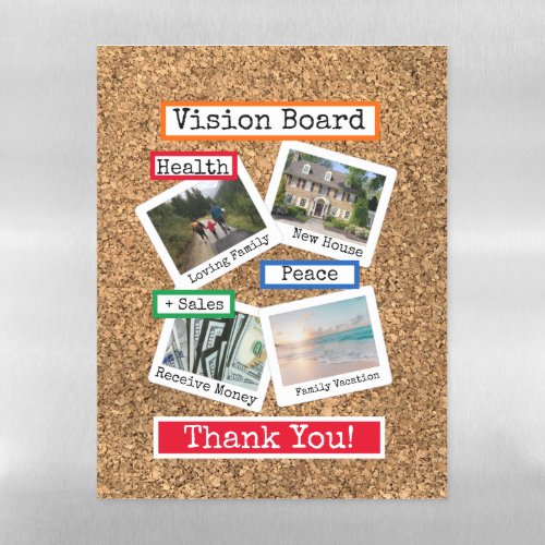 Faux Cork Photo Vision Board Dry Erase Magnet