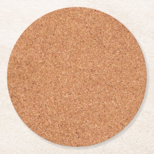 Faux Corkboard Round Paper Coaster