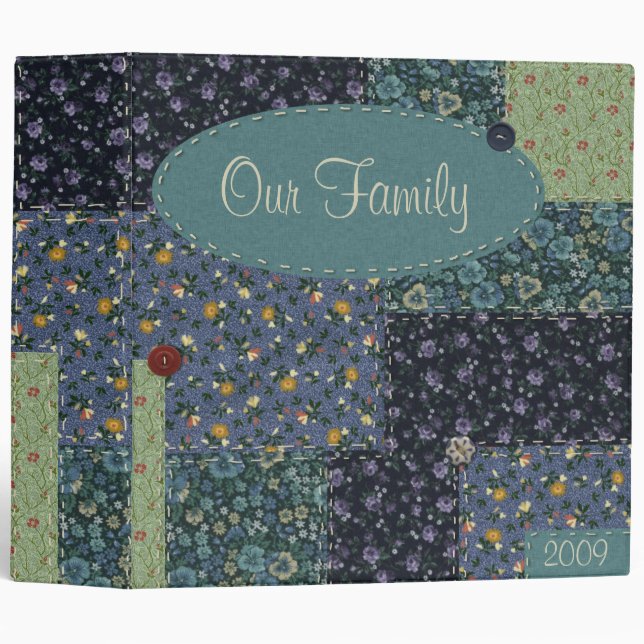 Faux Country Quilted Photo Album Binder (Front/Spine)