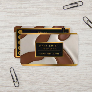 Faux Cow Leather Modern Luxury Elegant Collection Business Card