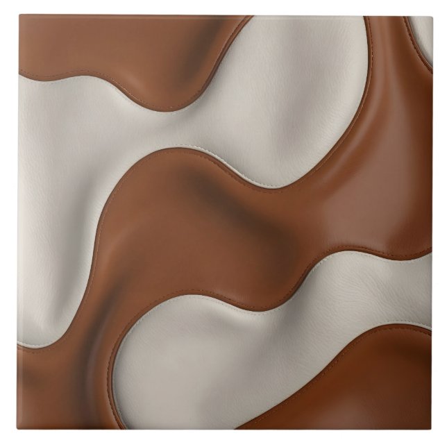 Faux Cow Leather Popular Luxury Elegant Collection Ceramic Tile (Front)
