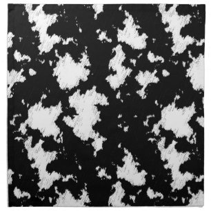 Faux Cow Print Black and White Cloth Napkin