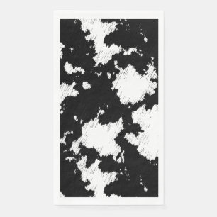 Faux Cow Print Black and White Paper Guest Towels