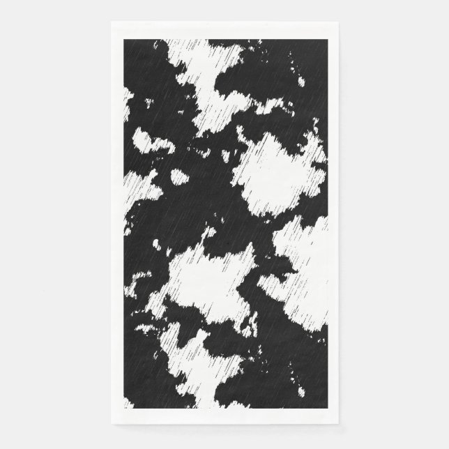 Faux Cow Print Black and White Paper Guest Towels (Front)