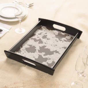Faux Cow Print Brown and Cream Serving Tray