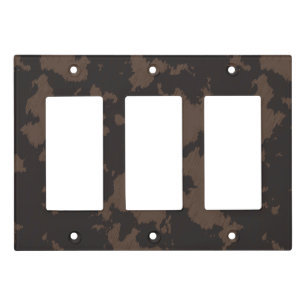 Faux Cow Print Brown Light Switch Cover