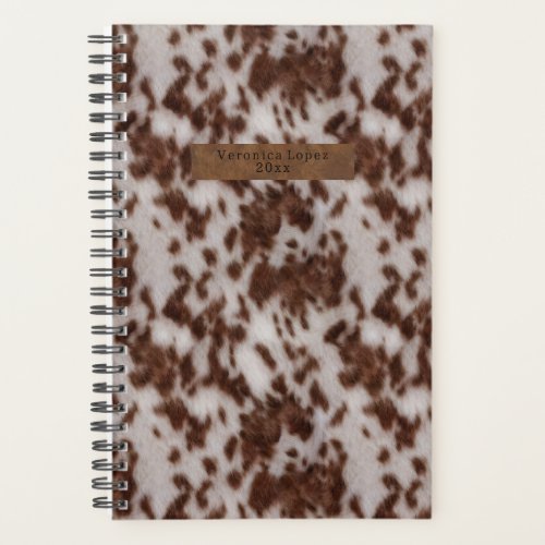 Faux Cowhide  Leather Animal Print Planner