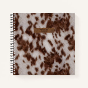 Faux Cowhide & Leather Animal Print Spotted Notebook