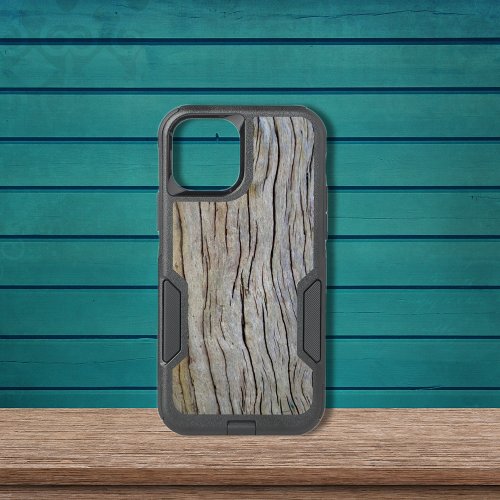 Faux Cracked Tree Bark Carved Wood OtterBox Commuter iPhone 12 Case