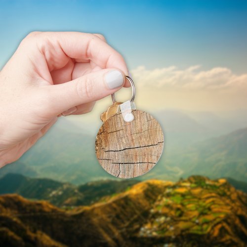 Faux Cracked Tree Rings Keychain