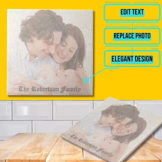 Faux Cracked Vintage Photo New Baby Ceramic Tile