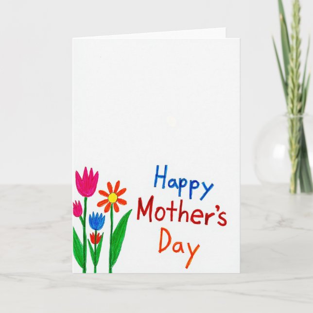 Faux Crayon Mothers Day Card (Front)