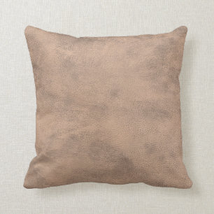 Faux Cream Cowhide Leather Throw Pillow