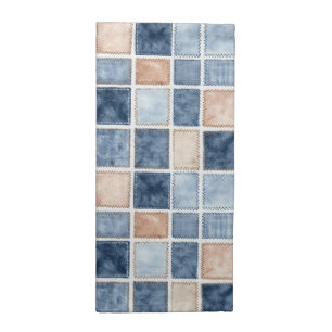 Faux Cream Denim Blue Jean Bridal Shower Cloth Napkin