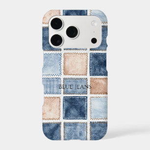 Faux Cream Denim Blue Jean iPhone 17 Pro Case
