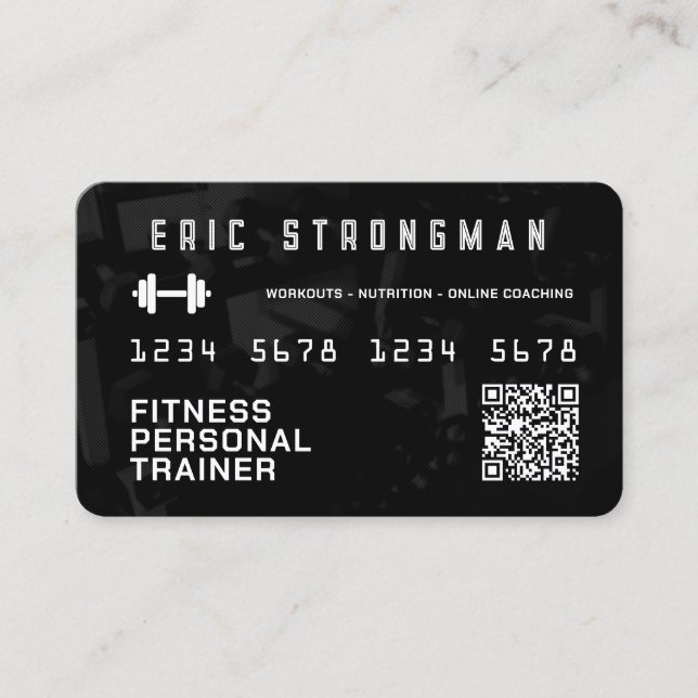 Faux credit card looks fitness business card (Front)