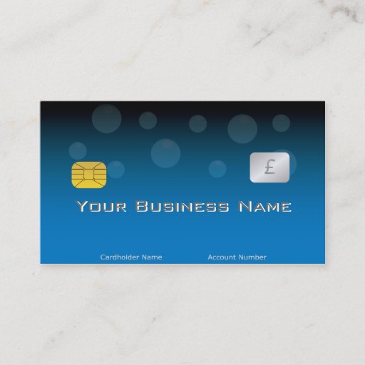 Customizable Blue Credit Card Style Business Card