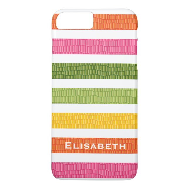Faux Croc Bright Stripe Case-Mate iPhone Case (Back)