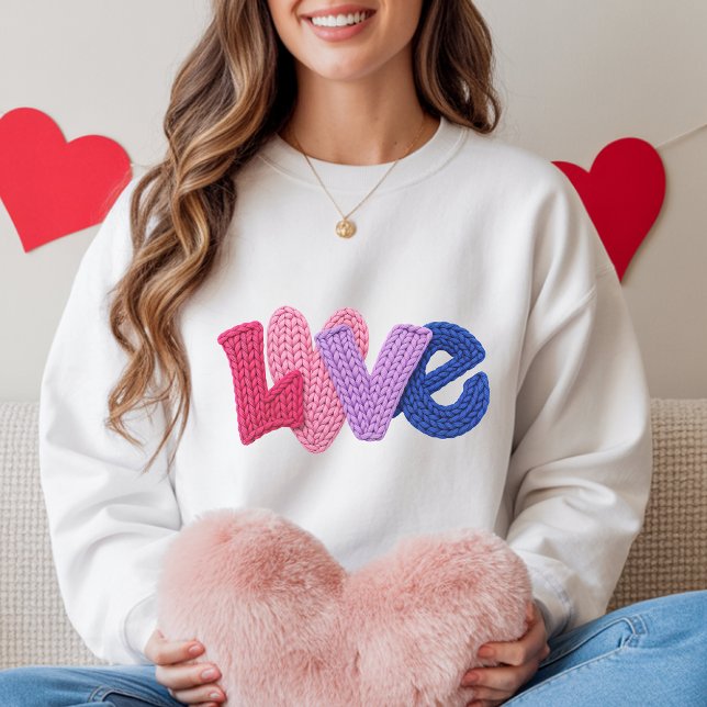 Faux Crochet Love Design Sweatshirt (Creator Uploaded)