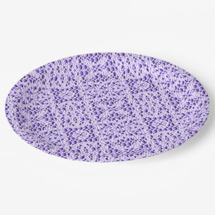 Faux Crochet Mauve  Paper Plates