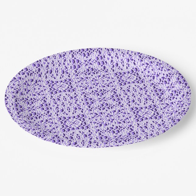 Faux Crochet Mauve  Paper Plates (Angled)