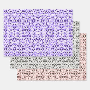 Faux Crochet Squares Collection Wrapping Paper Sheets