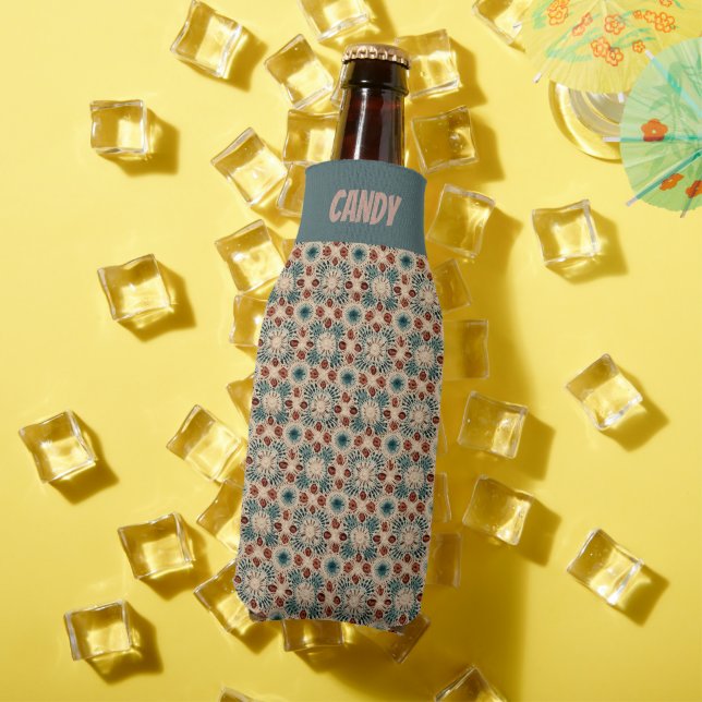 Faux Crochet Teal Cream Bottle Cooler (In Situ Summer)