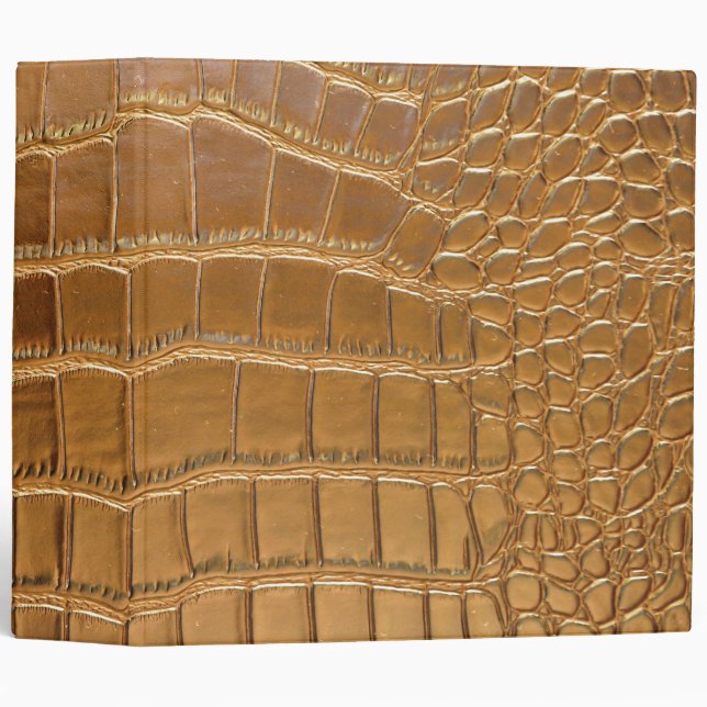 Faux Crocodile Leather Animal Skin Pattern 3 Ring Binder (Front/Spine)
