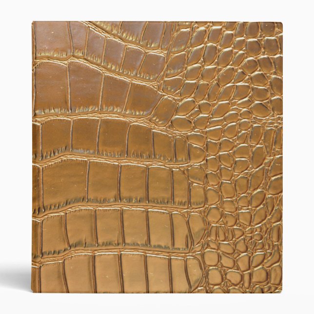 Faux Crocodile Leather Animal Skin Pattern 3 Ring Binder (Front)