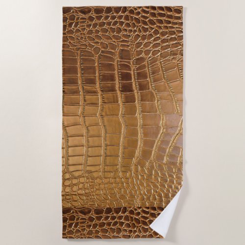 Faux Crocodile Leather Animal Skin Pattern Beach Towel